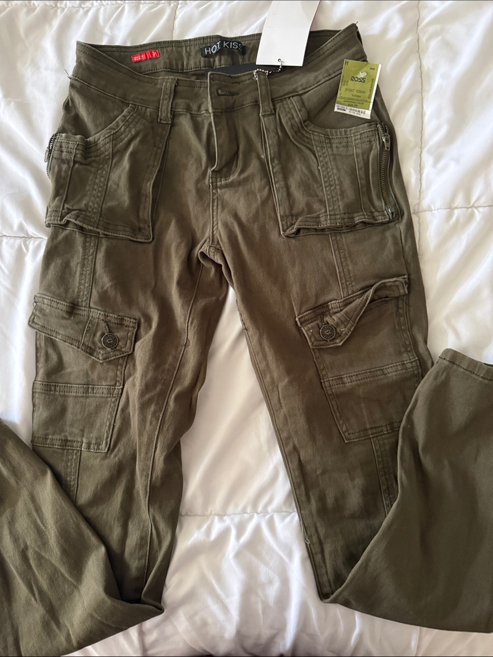 Hot Kiss Olive Green Utility Cargo Pants